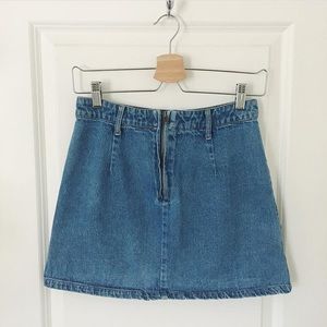 S Front Zip Denim Skirt